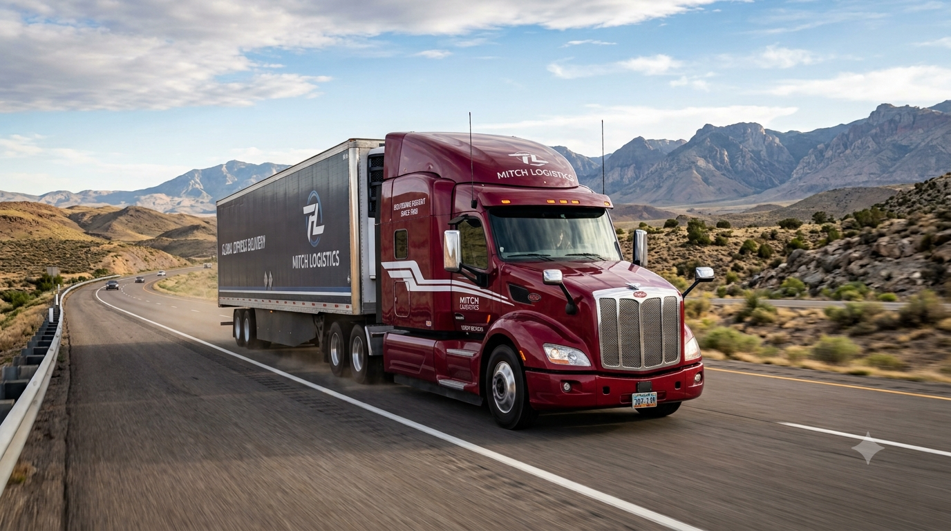 Mitch Logistics delivery truck on the road